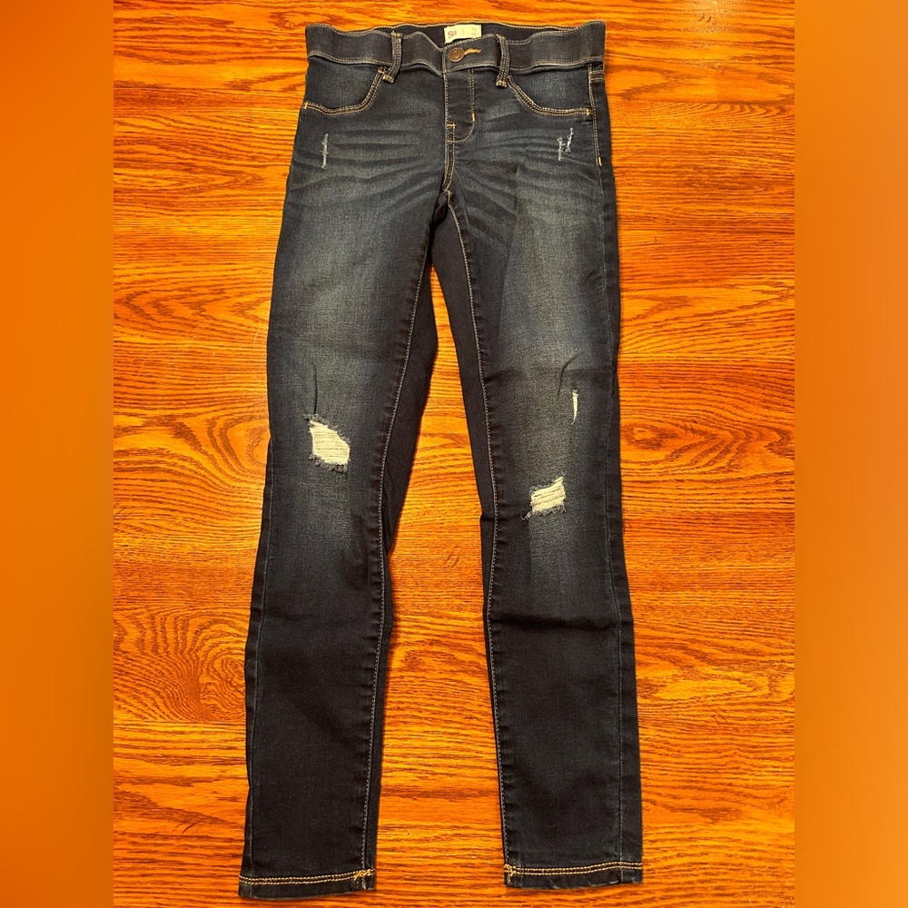 *EUC* SO Brand  Girls Youth Blue Jeans Denim Distressed Size 12 Skinny
